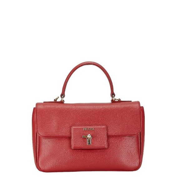 Prada Saffiano Lu2WAY Shoulder Bag Red - Picture 1 of 13